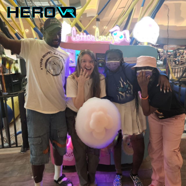 HEROVR Festival Sales Business-Oriented High ROI Customer Friendly Automatic Cotton Candy Vending Machine SDK Stainless Steel