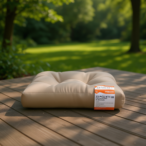 Cojín Cuadrado para Exteriores de Tela Color Taupe, 22.8x22.8x3.9 Pulgadas, Resistente al Agua - Product Image 2