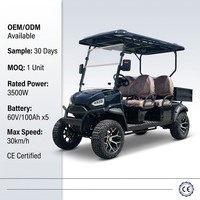 Voiturette de golf électrique Tarion 4 places avec benne de chargement, tout-terrain rehaussée, 60V 3500W 300Ah, autonomie 80-100km, freinage 4m, 20-25 km/h