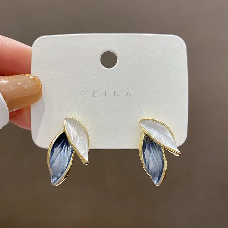 New Fashion Custom Flowers weiche Emaille Design 925 Silber Ohr stecker Perlen Ohrringe Schmuck für Frauen