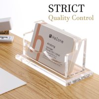 Porte-cartes de visite moderne en acrylique transparent Support organisateur de 50 cartes de capacité pour la présentation de bureau Design élégant à 1 fente pour hommes femmes