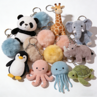 30 000 styles de jouets en peluche porte-clés en forme d'éléphant, de panda et d'ours en peluche de 4 pouces, mignons et doux pour enfants, pour machine à griffes