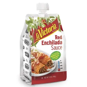 Ausguss tasche rote Enchilada-Sauce Verpackung Seiten zwickel benutzer definierte Retorte beutel mit Ausguss