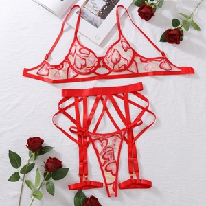 Valentine tưởng tượng thêu <span class=keywords><strong>Fancy</strong></span> Ladies hot trong suốt Đồ lót khiêu dâ<span class=keywords><strong>m</strong></span> phụ nữ của intimates sexy phụ nữ đồ lót <span class=keywords><strong>m</strong></span>àu đỏ - Product Image 3