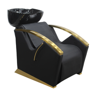 Fauteuil de Lavage Professionnel pour Salon de Coiffure avec Bac, Chaise de Barbier pour Shampoing