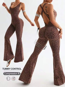 Tuta Intera Donna a Vita Alta con Stampa Leopardata, Body Yoga Modellante Senza Cuciture, Abbigliamento Sportivo Casual <span class=keywords><strong>Sexy</strong></span> per <span class=keywords><strong>Fitness</strong></span> - Product Image 6