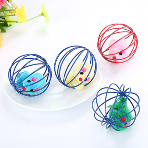 False <b>Mouse</b> in Rat Cage Interactive Pet <b>Cat</b> <b>Toy</b> Ball for <b>Cats</b> Assorted Opp Bag Stocked 10pcs 16g 6cm - Product Image 1