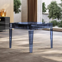 Table de jeu automatique électrique de luxe moderne en acrylique, style américain, Mahjong et Poker 2-en-1, pour 4 joueurs, avec tissus personnalisables