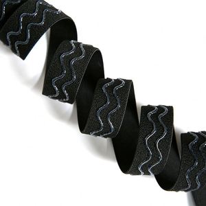 Woven Spandex/Nylon Elastic <b>Webbing</b> with Rubber Anti-Slip Grip Oeko-Tex Certified - Product Image 3