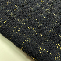 Tissu en tweed mélangé à carreaux tissés style Chanel pour manteaux, costumes et sacs pour femmes C-1