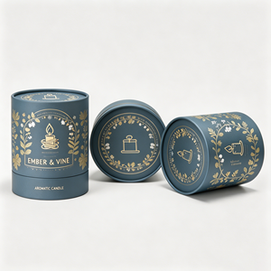 Biodegradable Rigid <b>Clear</b> Window Candle Cylinder Tube Box Custom Logo Printed Eco Friendly Kraft Paper Gift Packaging Wholesale - Product Image 3