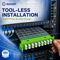 Boîtier de cassette à fibres optiques KEXINT haute densité 24 fibres MPO MTP avec couvercle translucide pour adaptateurs LC Duplex SC Simplex