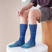 Chaussettes à cinq orteils à rayures colorées à la mode Chaussettes décontractées en coton pour hommes