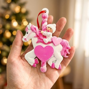 JIAXUN Nouveaux Pendentifs Miniatures en Résine Cheval Bleu pour Bébé Garçon, Thème Carrousel, Décorations de Noël et de Fêtes, Étanche - Product Image 3