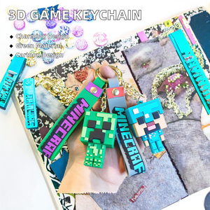 Llavero de Personaje de Videojuego <span class=keywords><strong>en</strong></span> 3D, de Goma Suave con Correa de Silicona para la Muñeca, Cierre Chapado <span class=keywords><strong>en</strong></span> Oro, para Fans, Decoración para Mochilas y Llaves - Product Image 5