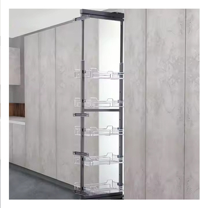 Modern Design Tall <b>Kitchen</b> Pantry Cabinet Pull-Out Wire Glass Baskets Chrome Plated Soft Closing Slide Economical 02.2A.RWD20731 - Product Image 3