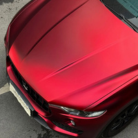 Film de protection automobile premium rouge mat pour carrosserie complète en PET/PVC auto-cicatrisant, sans bulles, pour protection de peinture d'origine