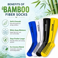 Chaussettes de sport personnalisées pour hommes en fibre de bambou, respirantes, à compression, hauteur genou, pour le basketball, la course et la randonnée