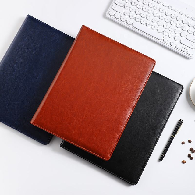 High Quality Business A4 Loose-leaf Binder, Custom Budget Folder With Embossed Logo Document Pocket