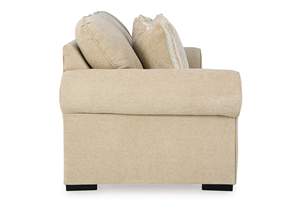 Design traditionnel nordique 3 places cadre en bois <span class=keywords><strong>Beige</strong></span> <span class=keywords><strong>lin</strong></span> tissu canapé bras roulé coussin doux pour hôtels - Product Image 4