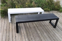 Banc de jardin et de parc moderne et luxueux pour hôtels, banc en métal imperméable et anti-soleil d'extérieur pour écoles et ateliers