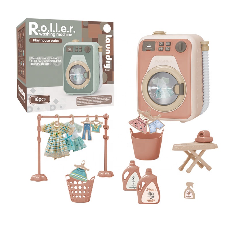 Дети играют дома моделирование Электрическая роликовая стиральная машина для прачечной комплект бытовой техники игрушки