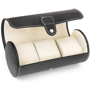 Boîte à montres de luxe en PU, étui de voyage portable, boîte à montres à 3 rouleaux, OEM personnalisé, rangement de haute qualité, cadeau personnalisé, résistant à l'eau - Product Image 5