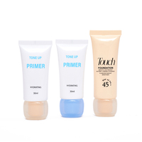 Tube Kemasan Kosmetik Lotion Wajah, Krim BB, Tabir Surya Lembut Bentuk Pipih dari Plastik PE Harga Pabrik dengan Tutup Sekrup