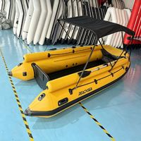 Bateau pneumatique à propulsion à jet de 15,4 pieds, capacité de 8 personnes, avec auvent pliable, support pour cannes à pêche, ancre à montage sur le mât avant, pour la pêche, fabriqué en Chine