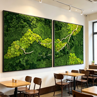 Décoration murale personnalisée en mousse préservée écologique avec cadre logo, cadre en mousse naturelle pour bureau et maison, art mural décoratif en mousse de bois