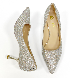 Escarpins pour femmes de style italien avec strass, design à bout pointu, talons hauts élégants pour les banquets - Product Image 3