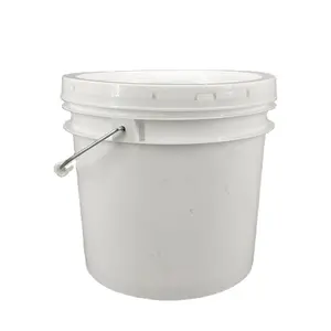 Secchio di vernice in plastica approvato da 2.5mm a parete spessa di colore bianco 5l