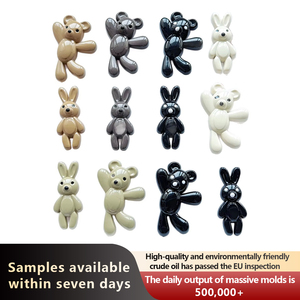 Breloques en acrylique à dos plat Zili, ours dansant, petit lapin mignon, accessoires de dessin animé, patch pour coque de téléphone, accessoire pour cheveux, matériel - Product Image 3