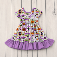 Robe Courte en Bambou pour Bébé Fille, Style Western, Halloween, Noël, Vêtements de Boutique pour Enfants, Pyjama en Viscose de Bambou, OEM
