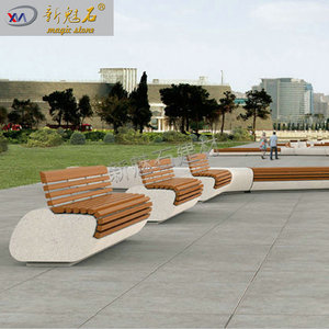 Bancas de Hormigón Expuesto para Exteriores XMS-PJ GRC, 3 cm de Grosor, Color Personalizado, para Parques y Escuelas - Product Image 1