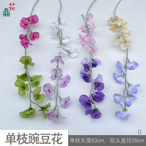 Fleurs artificielles mixtes en soie, fleurs de pois, longue durée, décorations pour allée de mariage - Product Image 4