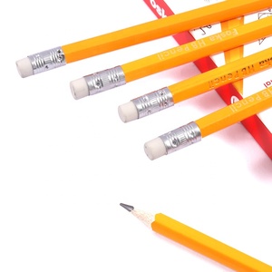 Foska 12 ชิ้นชนิดบรรจุกล่อง Borrador De Lapiz หกเหลี่ยม HB วาดร่างไม้มาตรฐานสีเหลืองเหลาดินสอยางลบ - Product Image 4