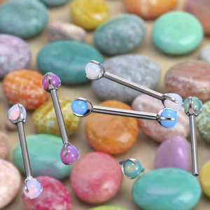 Fuxuan ASTM F136 bilanciere interno dritto in titanio con punte palline colorate bilanciere capezzolo carino Piercing al capezzolo - Product Image 5