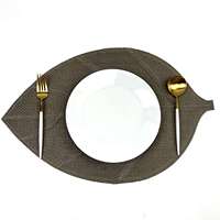 Sets de table tissés en forme de feuille, orange et gris, pour l'automne, résistants à la chaleur, lavables, pour la décoration de la maison et Thanksgiving