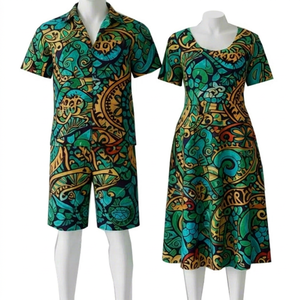 Conjunto de Pareja Personalizado, Vestidos Puletasi Samoanos Polinesios, Vestido Hawaiano Personalizado para Mujer - Product Image 1