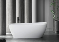 Pabrik OEM/ODM dengan pengalaman 18 tahun bak mandi berdiri bebas Matte batu putih Modern pengering desain kamar mandi untuk Hotel
