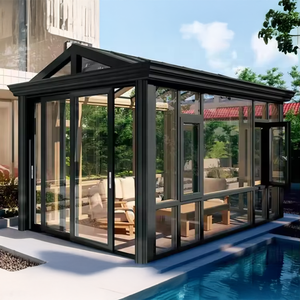 Kit de véranda moderne quatre <span class=keywords><strong>saisons</strong></span> pour villa, en aluminium et verre, pour porche extérieur, patio ou <span class=keywords><strong>solarium</strong></span>, <span class=keywords><strong>à</strong></span> <span class=keywords><strong>vendre</strong></span> - Product Image 1