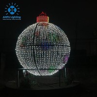ANPU Lighting - Luz LED RGB de Metal con Motivo de Globo Gigante Navideño, IP65 Impermeable, Decoración para Eventos al Aire Libre, Control por Aplicación, Regulable