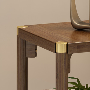 <b>Wood</b> Square Side <b>Table</b> With Shelf New Chinese Style Coffee <b>Table</b> For Living Room - Product Image 4