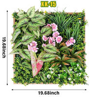 RUOPEI Panneau mural vertical 3D de fleurs et plantes artificielles encadré carré, décoration murale végétale pour salon et maison