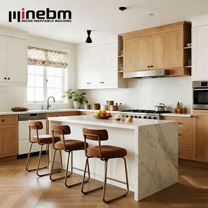 Portes d'armoires de <span class=keywords><strong>cuisine</strong></span> modernes en chêne miel, armoires de <span class=keywords><strong>cuisine</strong></span> en bois massif, idées d'armoires de <span class=keywords><strong>cuisine</strong></span> compactes pour petites cuisines - Product Image 4