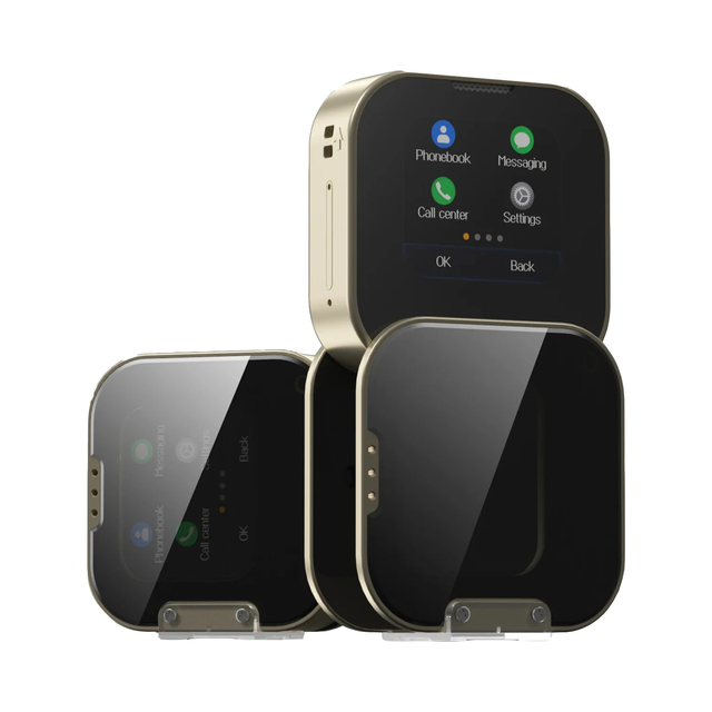 New Model I19 Rotate Mini Mobile Phone Small Box Touch 2 Sim Standby Magic Voice Sync Music Torch Type-c Mini Rotation Cellphone