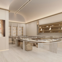 Luxuriöses Schmuckgeschäft Gesamtes Innendesign Maßgefertigter Schmuck-Kiosk Vitrine Einzelhandelsgeschäft Schmuckladendesign LED-Beleuchtung