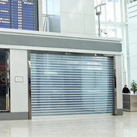 Porte à enroulement transparente électrique automatique sur mesure, directement de l'usine, avec vue complète en cristal