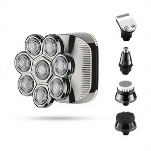 เครื่องโกนหนวด 8D สำหรับผู้ชายหัวล้าน รุ่นอัพเกรด 5-in-1 กันน้ำ พร้อมจอ LED ชาร์จ USB ชุดอุปกรณ์ดูแลเส้นผม - Product Image 1